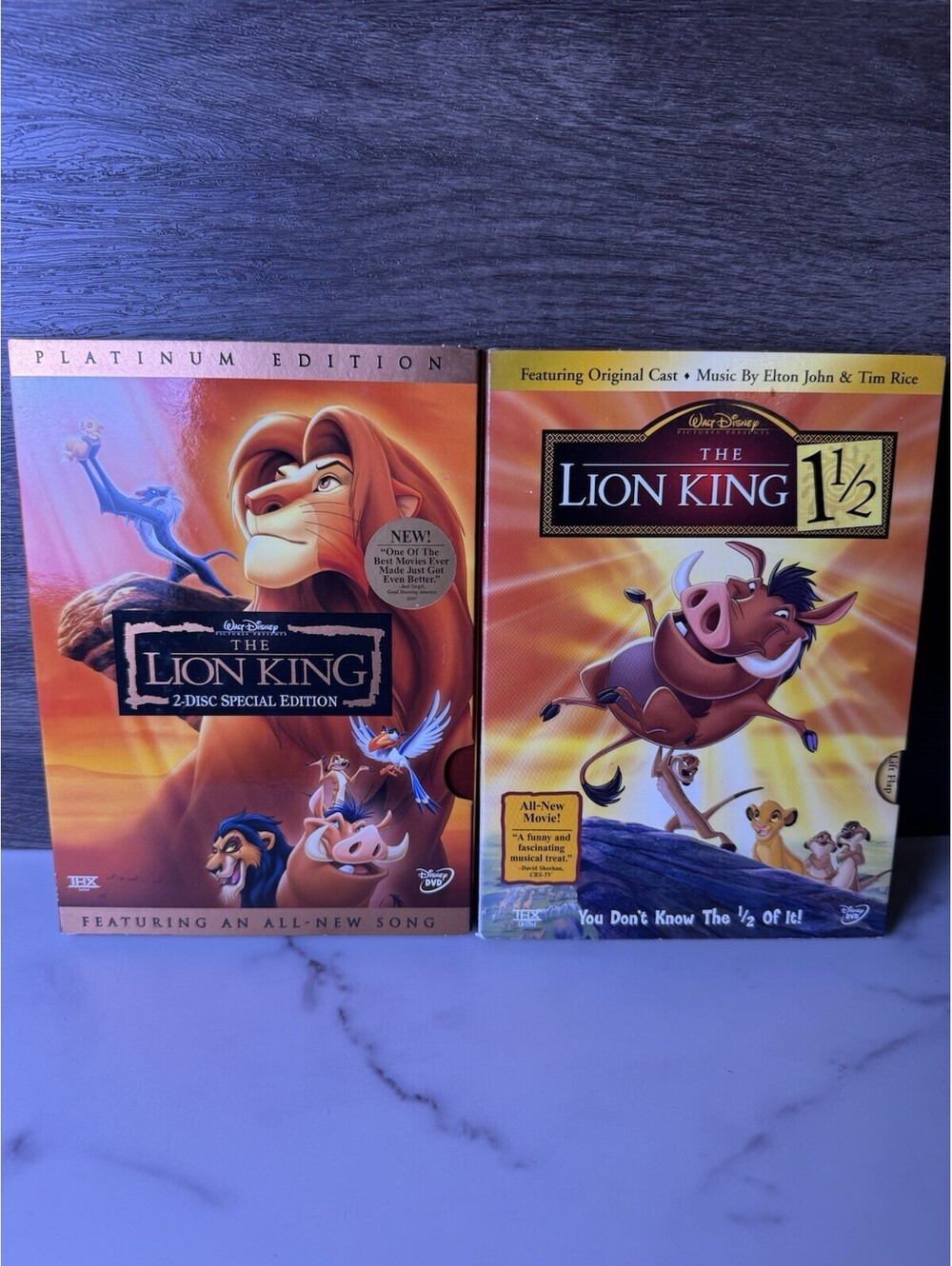Lot of 2 Disney DVDs: The Lion King (2003 Platinum) & The Lion King 1 1/2 (2004)
